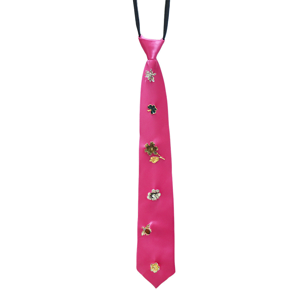 Creative Retro Suit Tie Personalized Alloy Flower Necklace