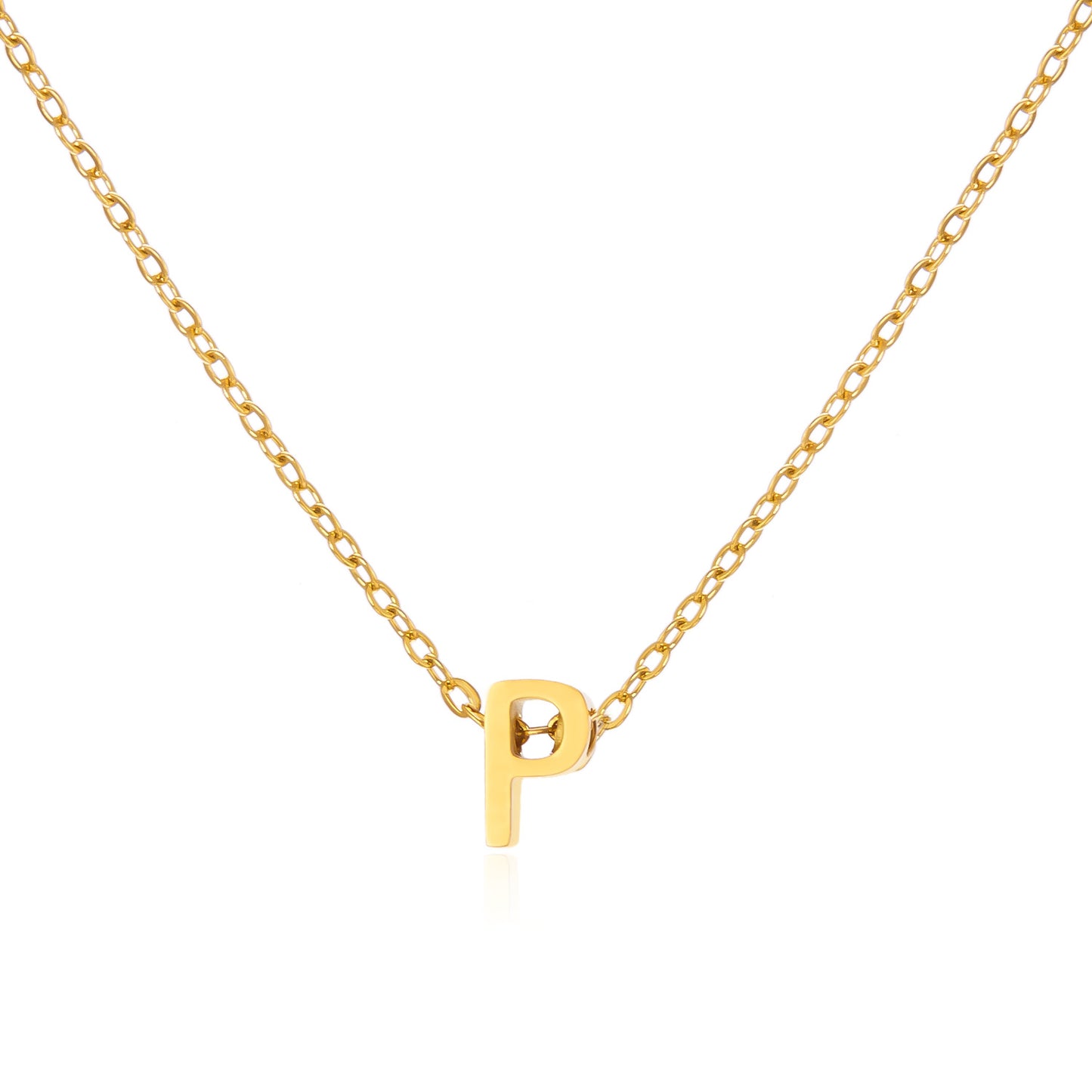 Letter Personalized Simple Stainless Steel Clavicle Pendants
