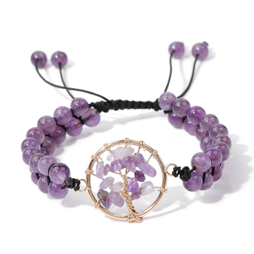 Women's & Men's & Natural Stone Bead Gravel Lucky Tree Winding Bracelets