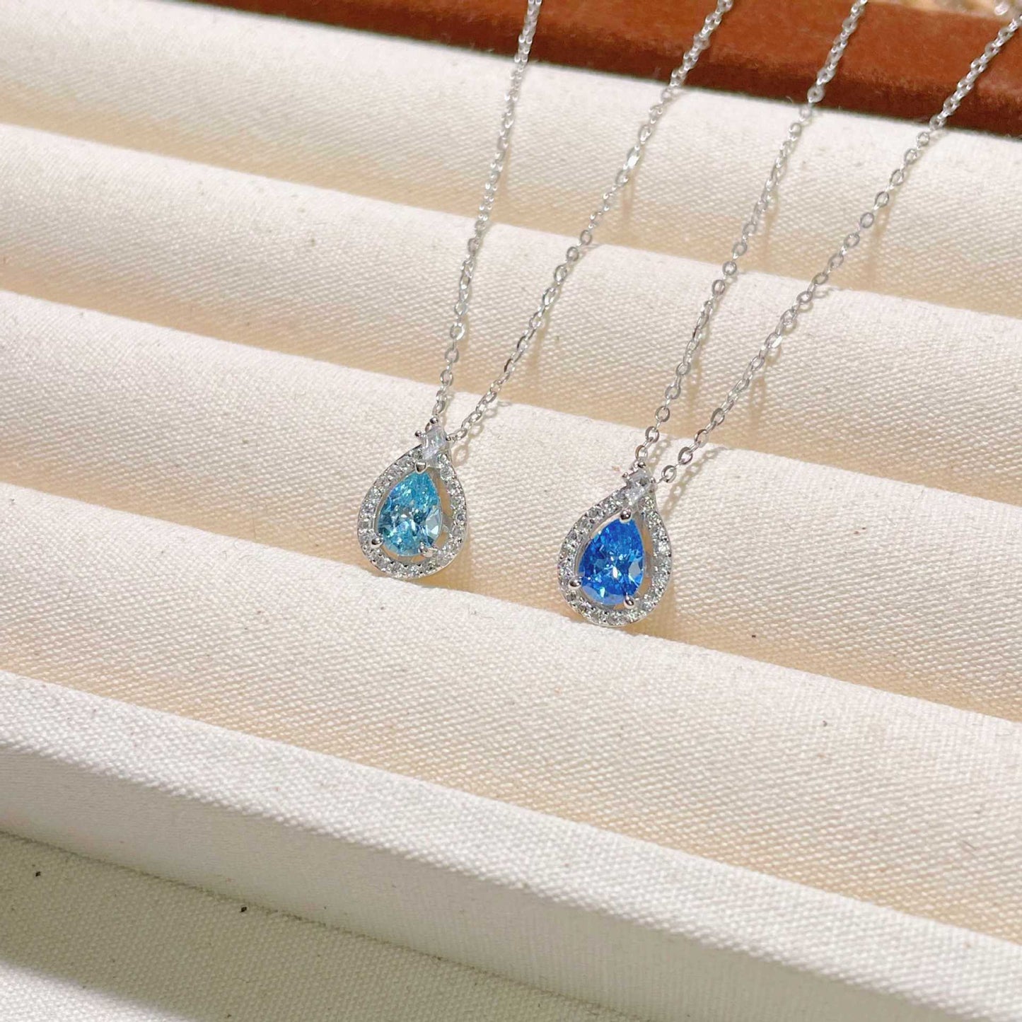 City Sterling Colored Gems Zircon Water Drops Female Fashion Minority Necklace