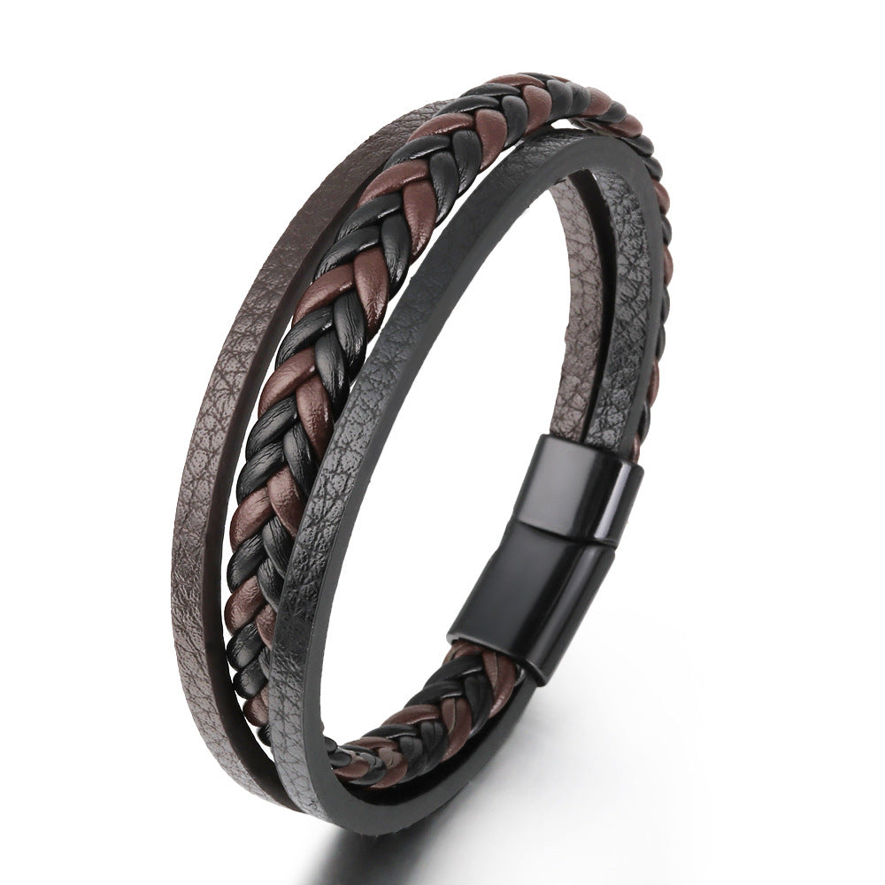 Men's Vintage Leather Rope Braided Ethnic Style Bracelets