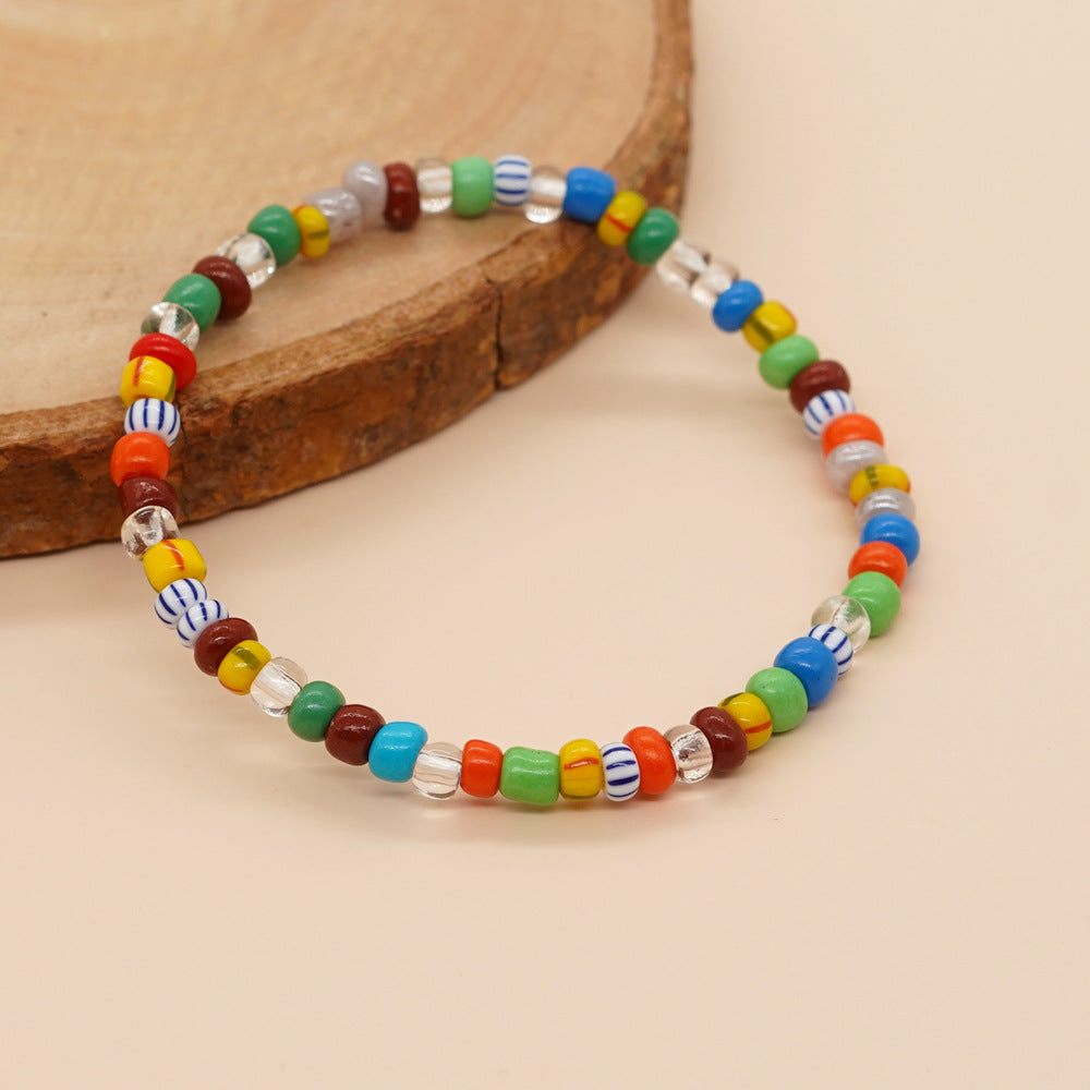 Women's Ethnic Style Jewelry Rainbow Color Bead Handmade Bracelets