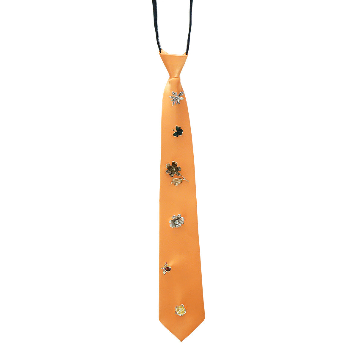 Creative Retro Suit Tie Personalized Alloy Flower Necklace