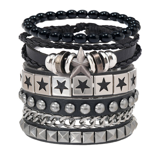 Men's Fashion Punk Street Shooting Nightclub Dark Rivet Bracelet