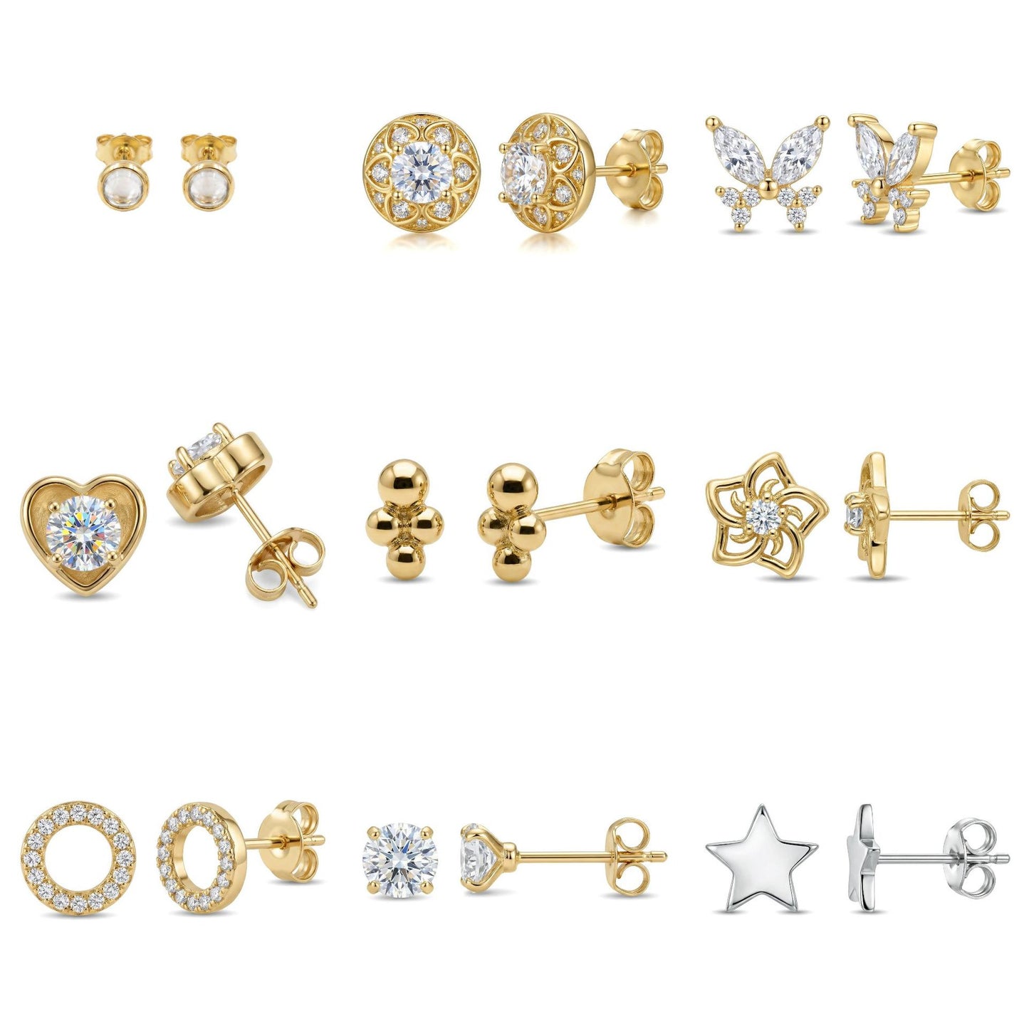 Women's & Men's Material Finely Inlaid Niche High Sense Basic Stud Earrings