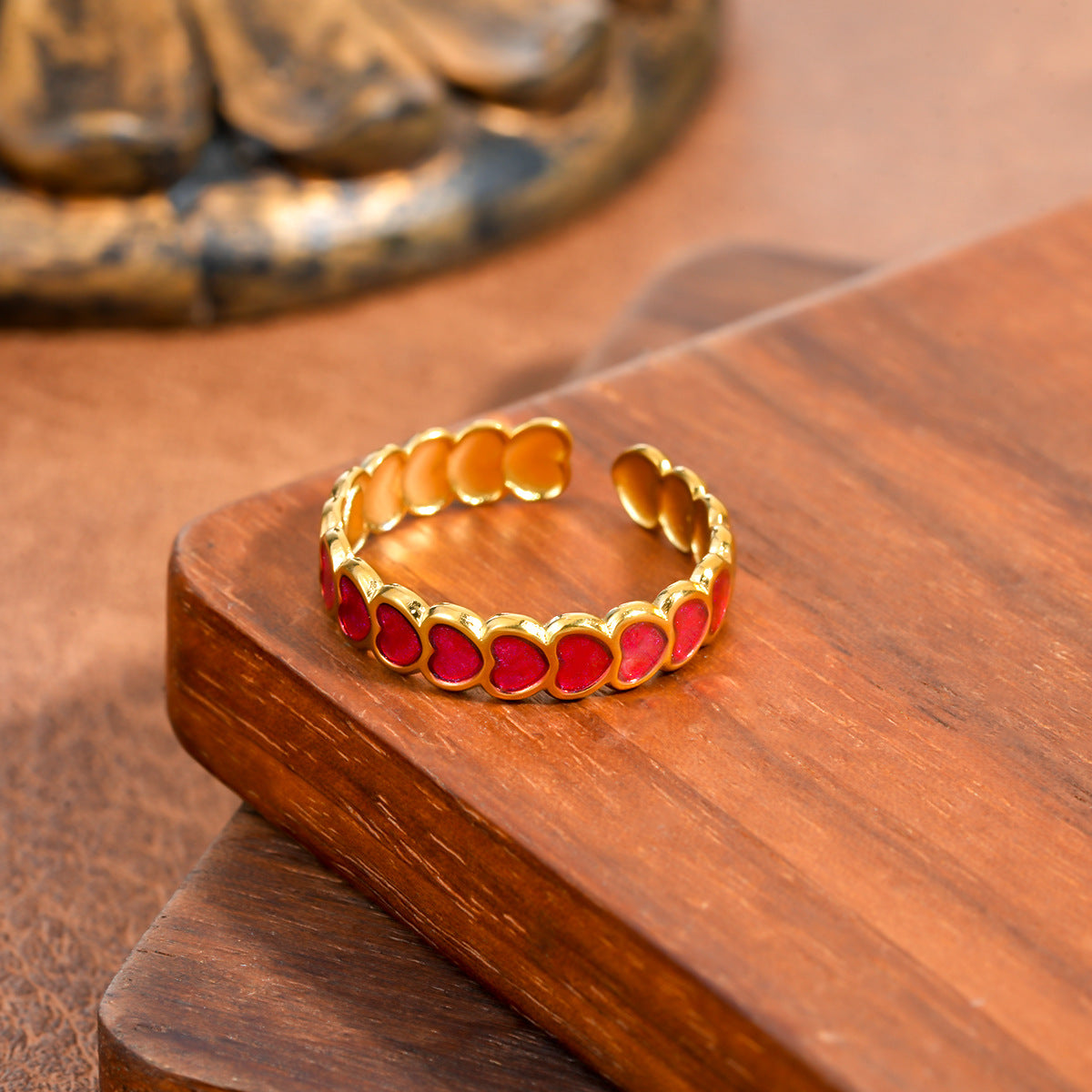 Colorful Flowers Dribble Sst Gold-plated Fashion Rings