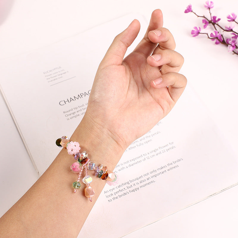 Sweet Butterfly Crystal Female Shell Beads Bracelets