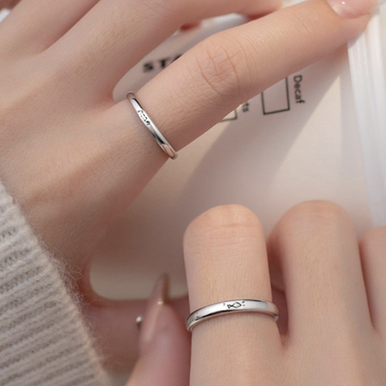 Fun Eat You Cat Fish Female Niche Design Style Open Rings