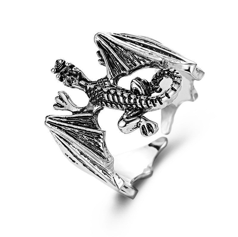 Fashion Punk Bat Couple Adjustable Lizard Ring