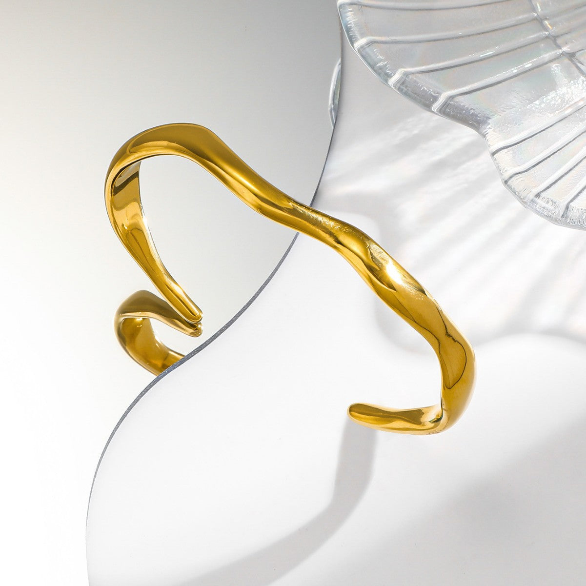 Niche Temperament Water Drop Armband Stainless Steel Opening Bracelet