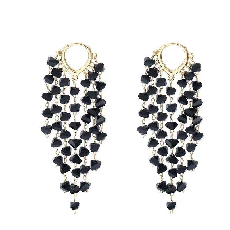 Women's Style High-grade Sier Needle Black Butterfly Stud Earrings