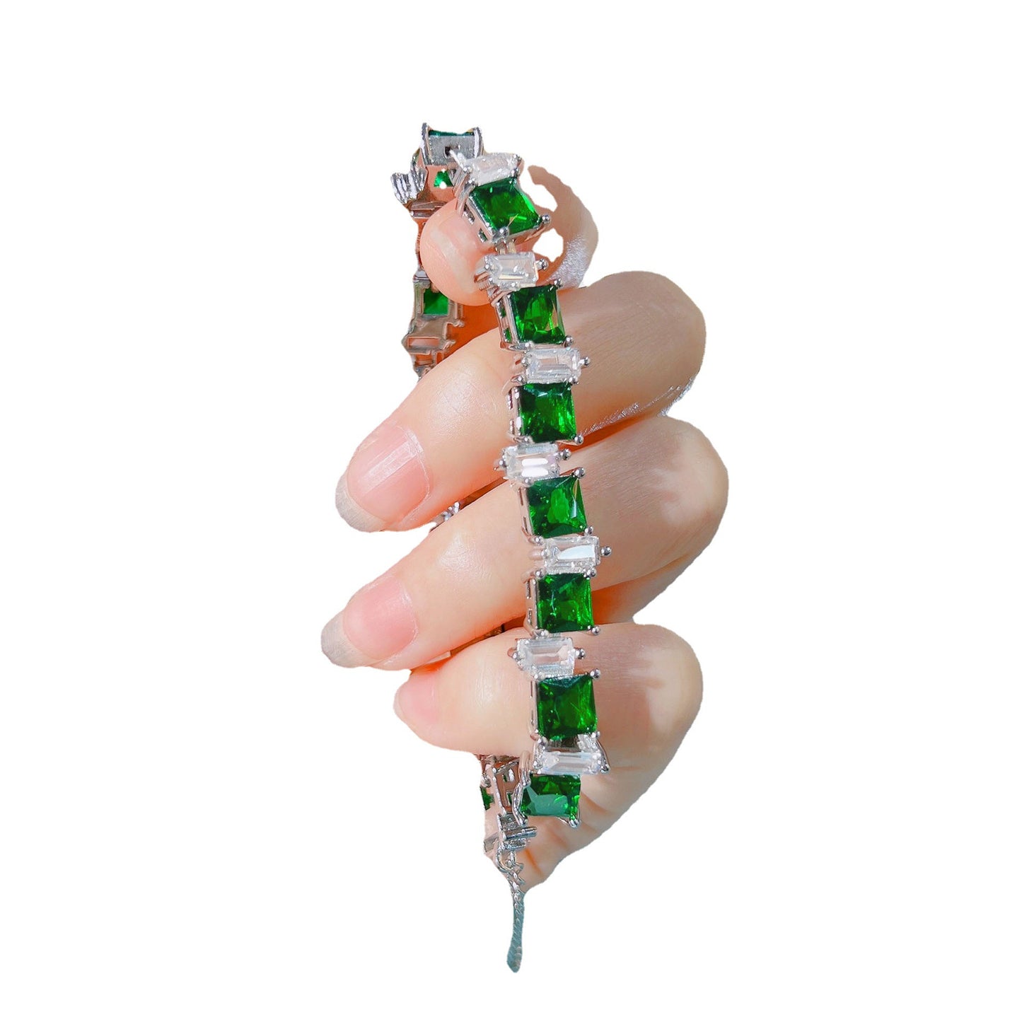 Luxury Emerald Bright Color Gem Princess Bracelets