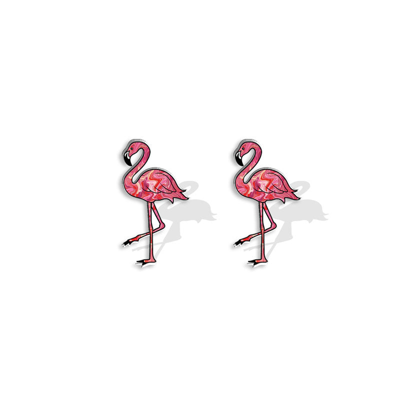 Acrylic Christmas Holiday Female Creative Cartoon Hat Resin Stud Earrings
