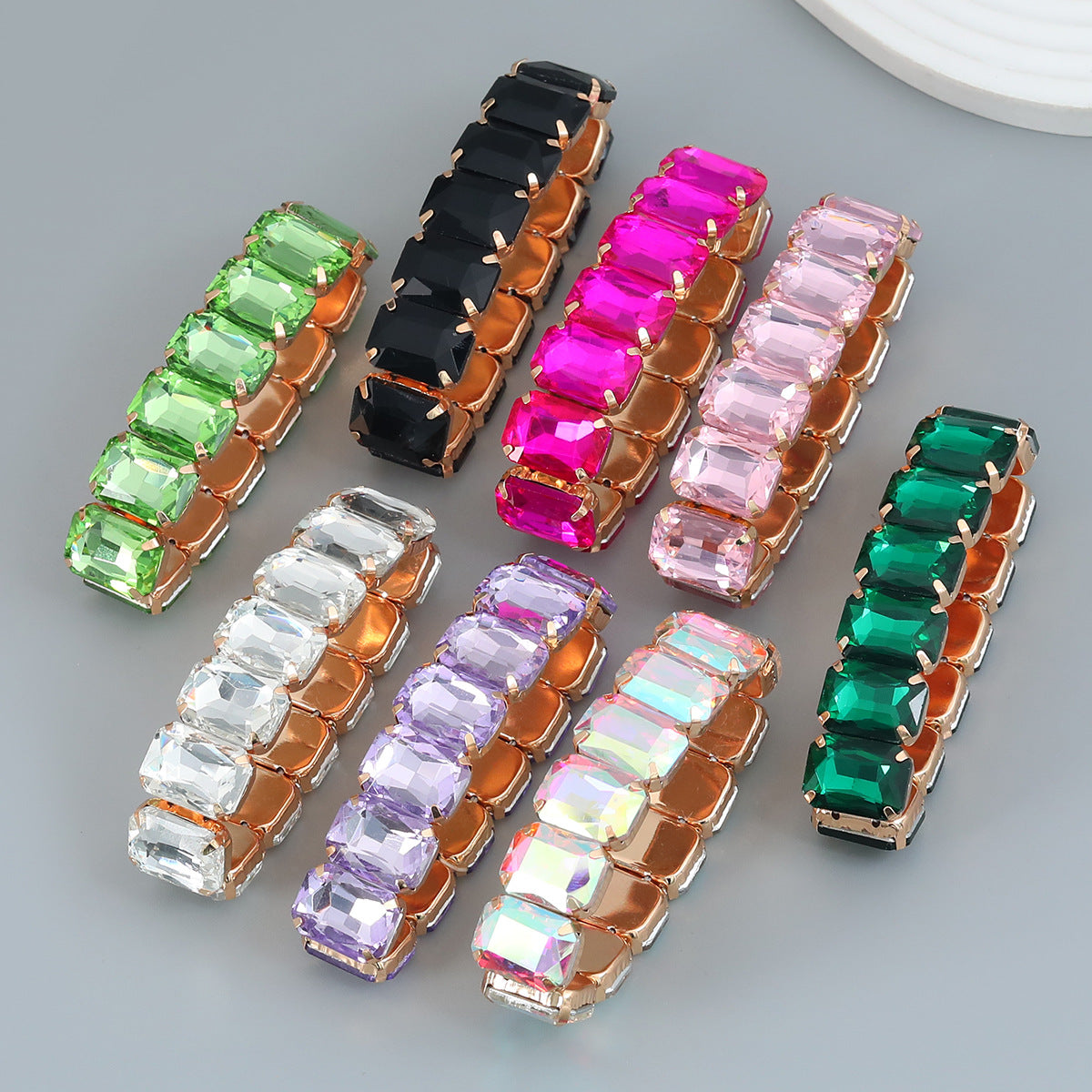 Bracelets Punk tendance élastiques télescopiques entièrement diamantés pour femmes