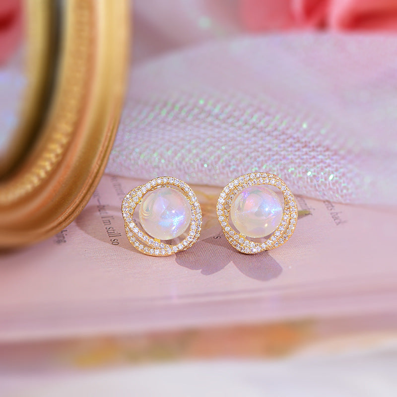 Design Zircon Mermaid Pearl Light Luxury Earrings