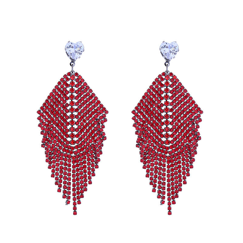 Women's Leaf-shaped Tassel For Fashionable Temperamental Niche Earrings