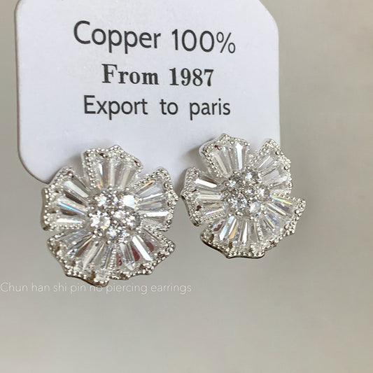 Flower Light Luxury High-grade Dinner Wedding Exquisite Design Fashion Without Earrings