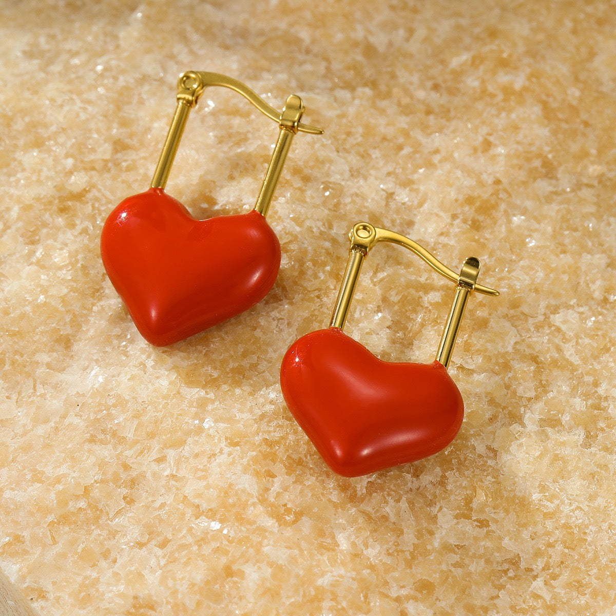 Cool Red Dripping Oil Love Female Niche Jewelry Set