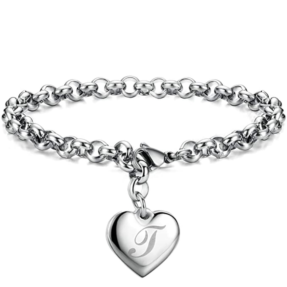 Letters Fashionable Lettering Titanium Steel Female Bracelets