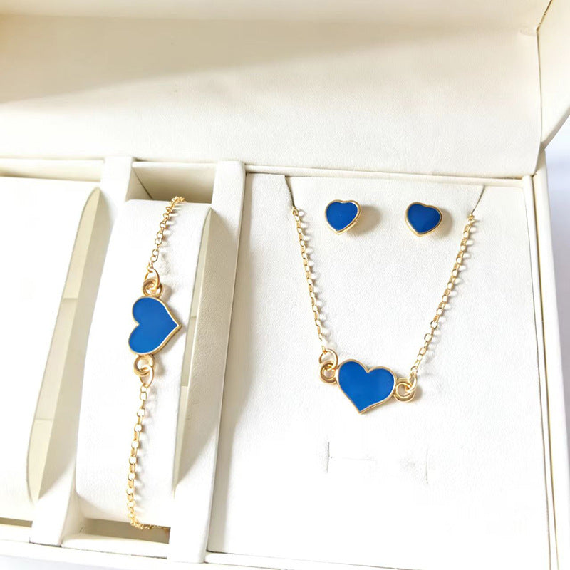 Drip Glazed Exquisite Simple Minority Fashion High-grade Clavicle Chain Elegant Jewelry Set