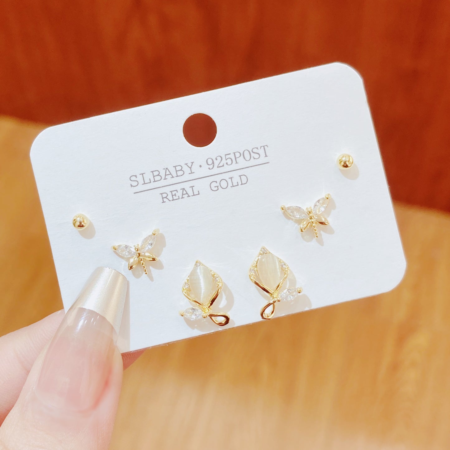 Elegance Exquisite And Small Series Mini Three-piece Set Combination Earrings