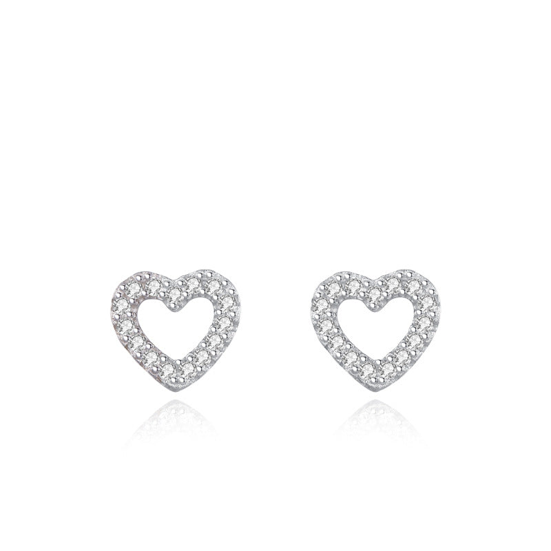 Women's Shape Korean Fresh Sweet And Diamond Mounted Exquisite Earrings