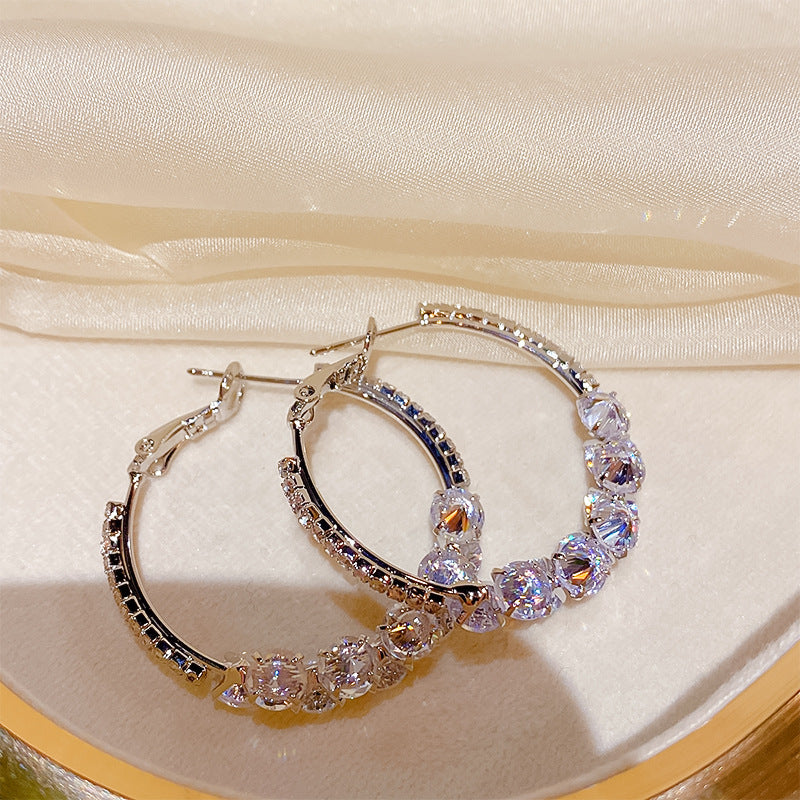 Women's Sier Needle High-grade Temperamental Cold Style Zircon Korean Rings