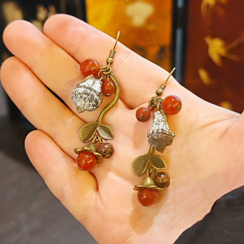 Handmade Plant Fruit Mori Style Chinese Hawthorn Artistic Rings