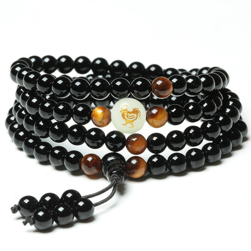 Bracelets de signe du zodiaque en obsidienne œil arc-en-ciel naturel pour femmes, hommes et naturels