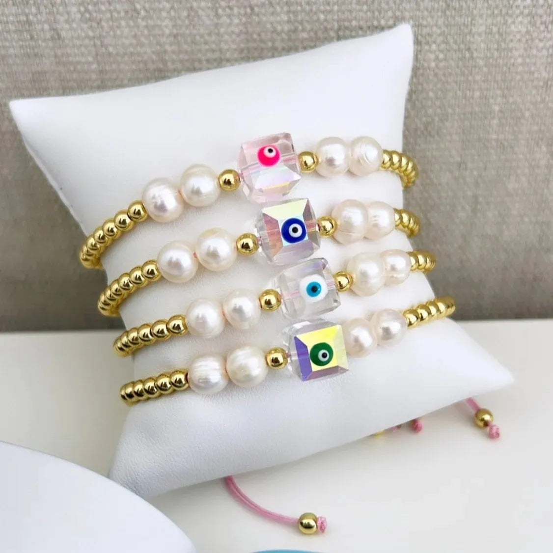 Bohemian Dopamine Crystal Evil Eye Beads Bracelets