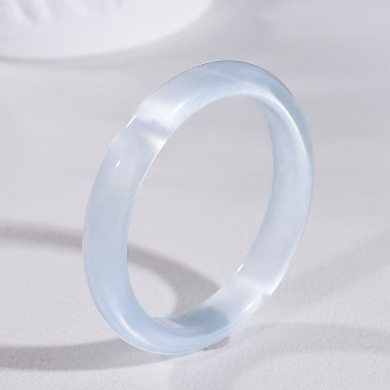 Women's White Moonlight Cat's Eye Ice Blue Bracelet