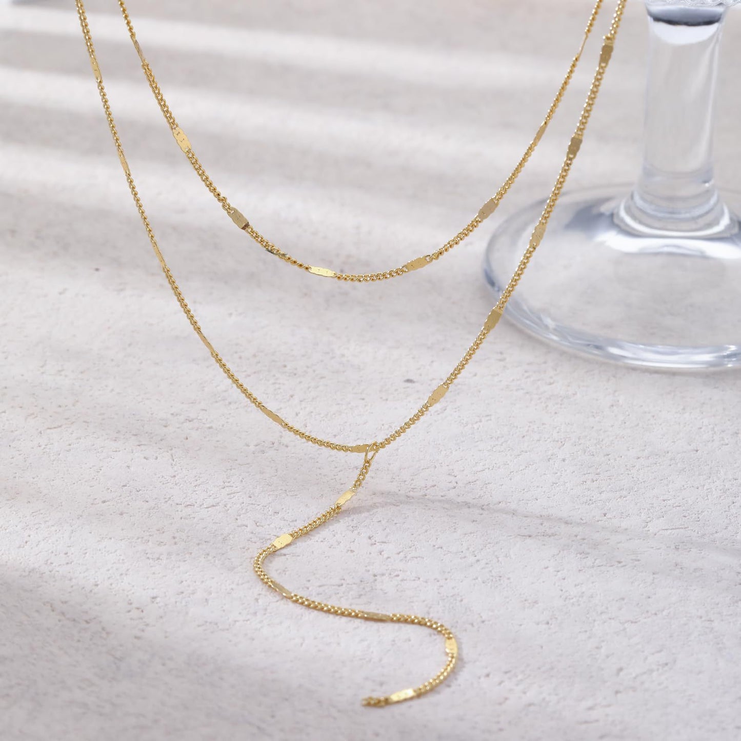Women's Tablet Chain Tassel Y-shaped Fashionable Necklace