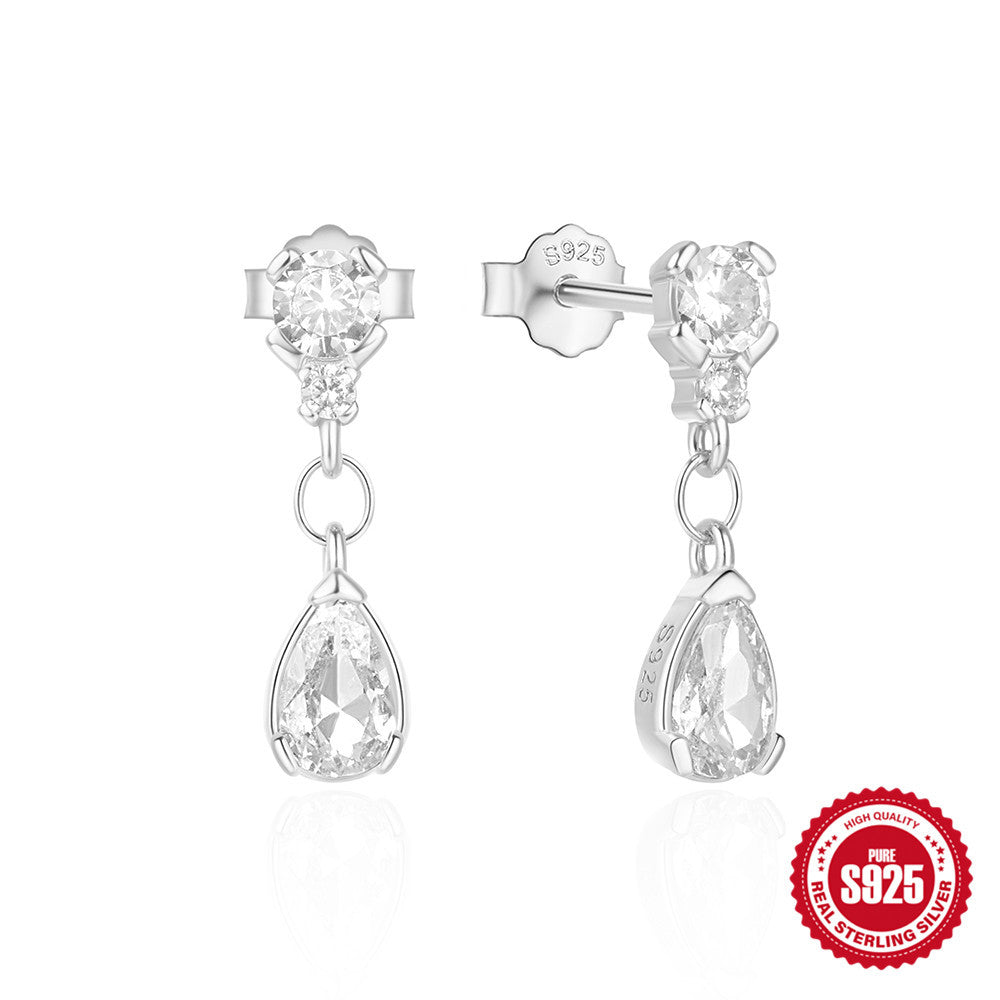 Lux Diamond Water Drop Ear Elegant und Ringe