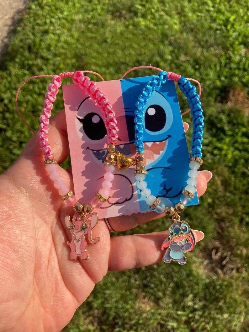 Blue Rope Woven Stitch Love Heart Bracelets