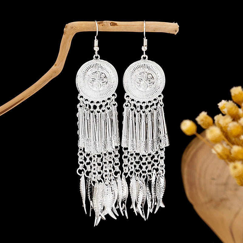 Bohemian Long Tassel Retro Ethnic Style Earrings