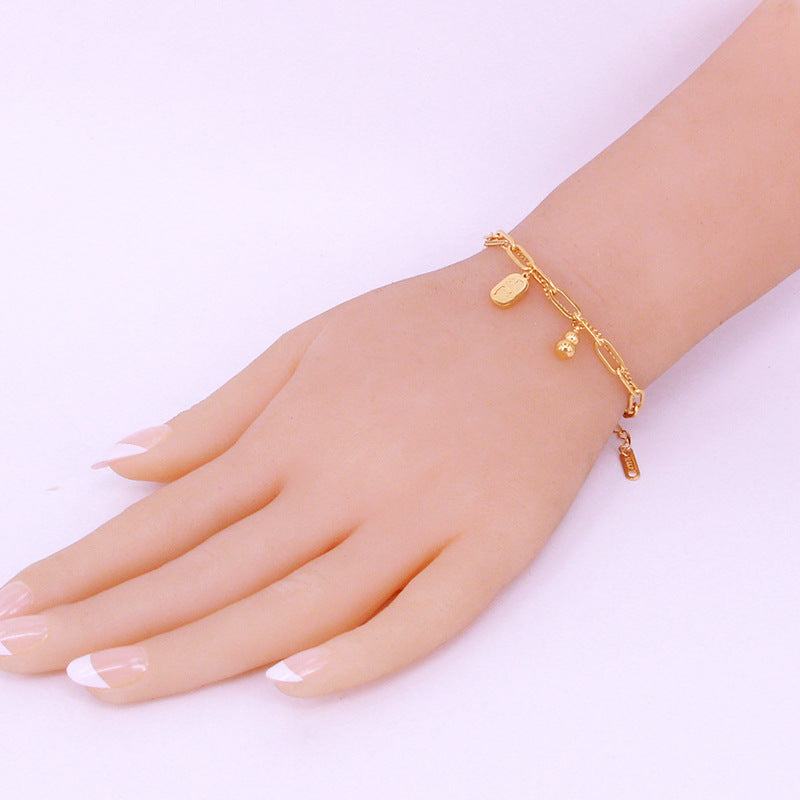 Women's Lucky Fashion Simple Chinese Titanium Steel Bracelets