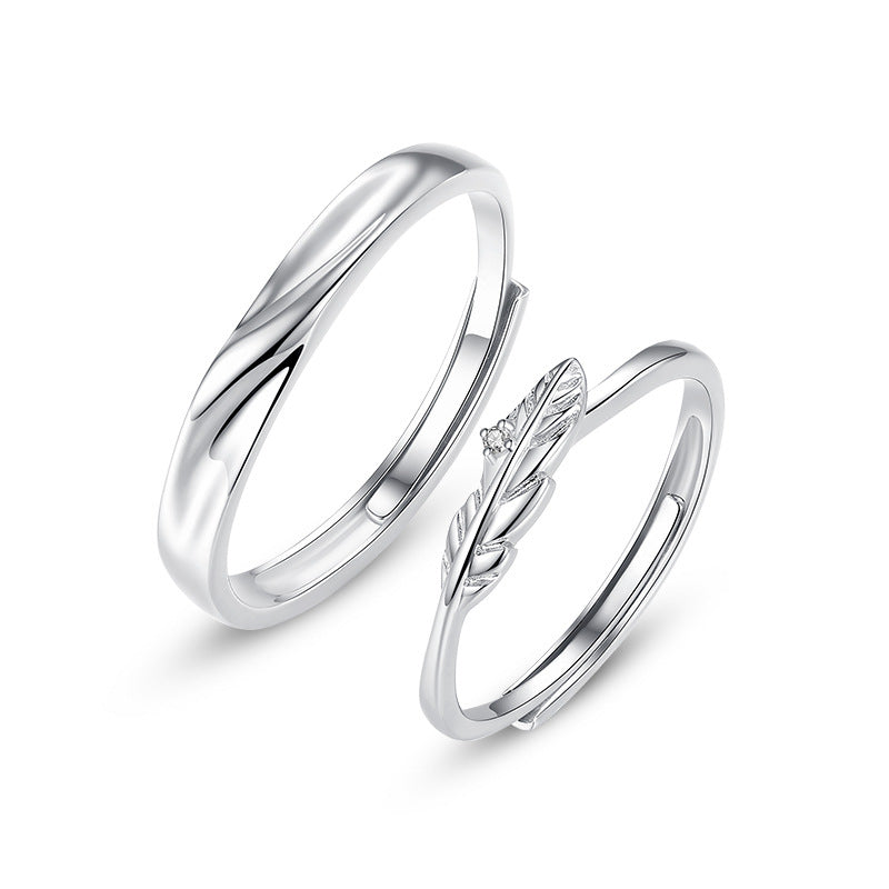 Design Niche Female Male Sterling Sier Valentine's Day Rings