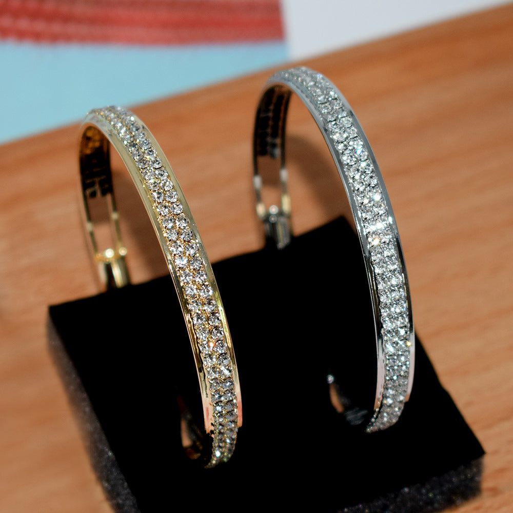 Rhinestone Full Diamond Simple Opening Female Bracelet