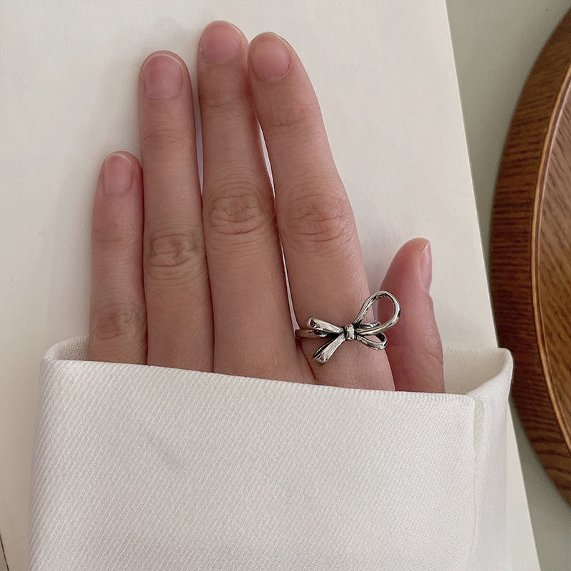 Women's Lan Smiley Personality Niello Simple Versatile Opening Ring