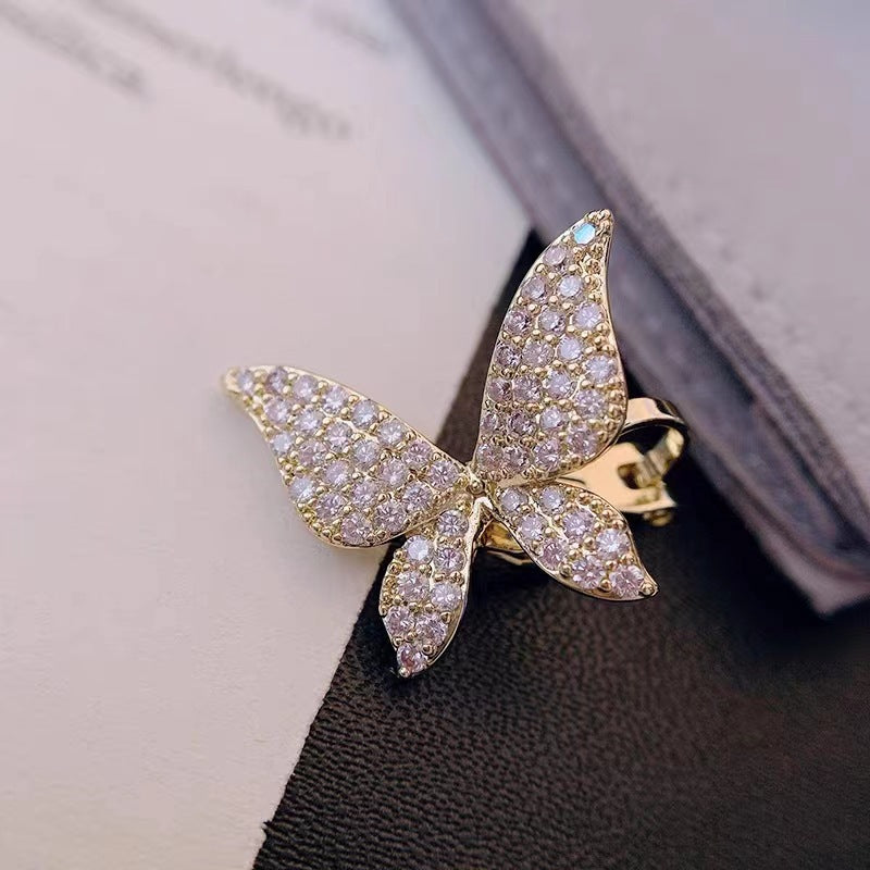 Female No Pierced Feeling Cold Wind Cool Flash Diamond Summer Earrings