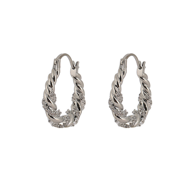 Twist One-piece Spiral Light Luxury Zircon Rings