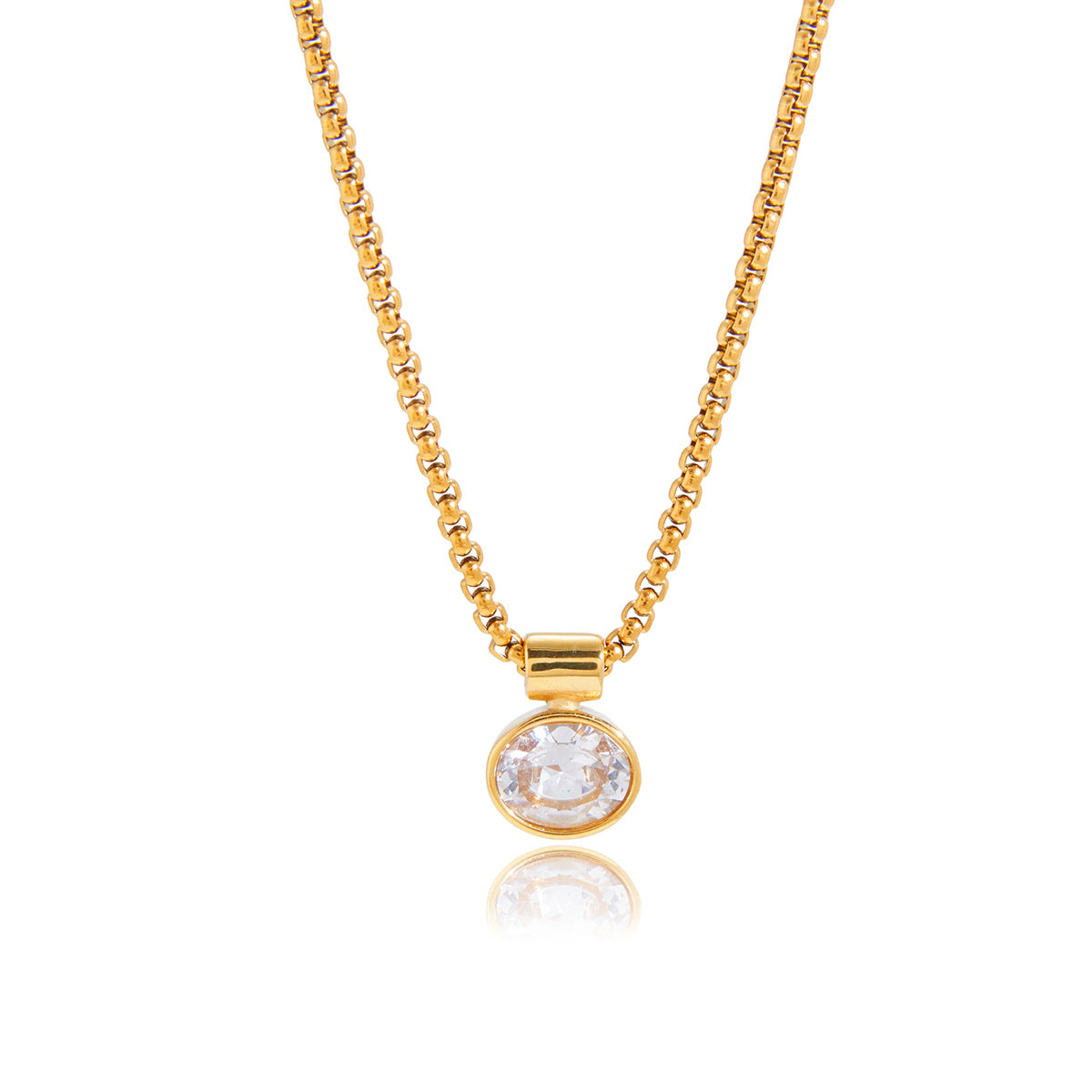 Women's Titanium Steel Zircon Light Luxury High-grade Clavicle Necklace