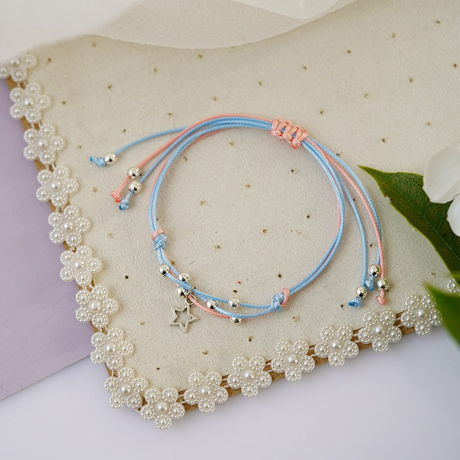 Bracelets d'apprentissage pour couples de copines avec perles en céramique