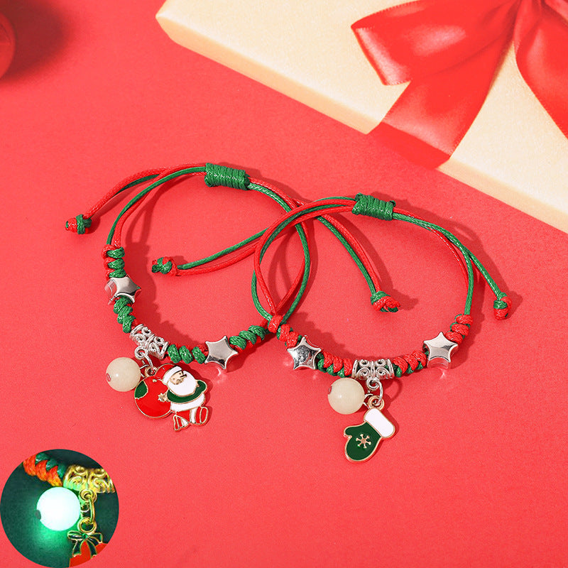 Luminous Christmas Design Carrying Strap Girlfriends Bracelets