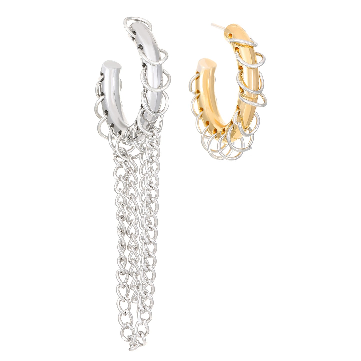 Women's Exaggerated Long Tassel Color Collision Design Ear Senior Versatile Rings