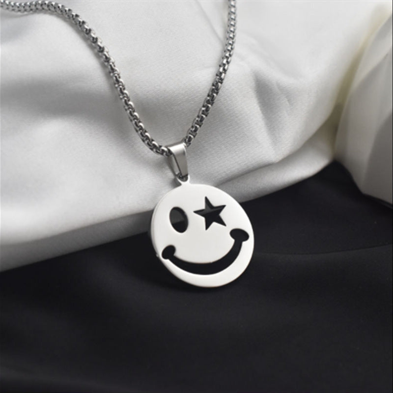 Women's Trendy Hip Hop Smiley Simple Personalized Necklaces