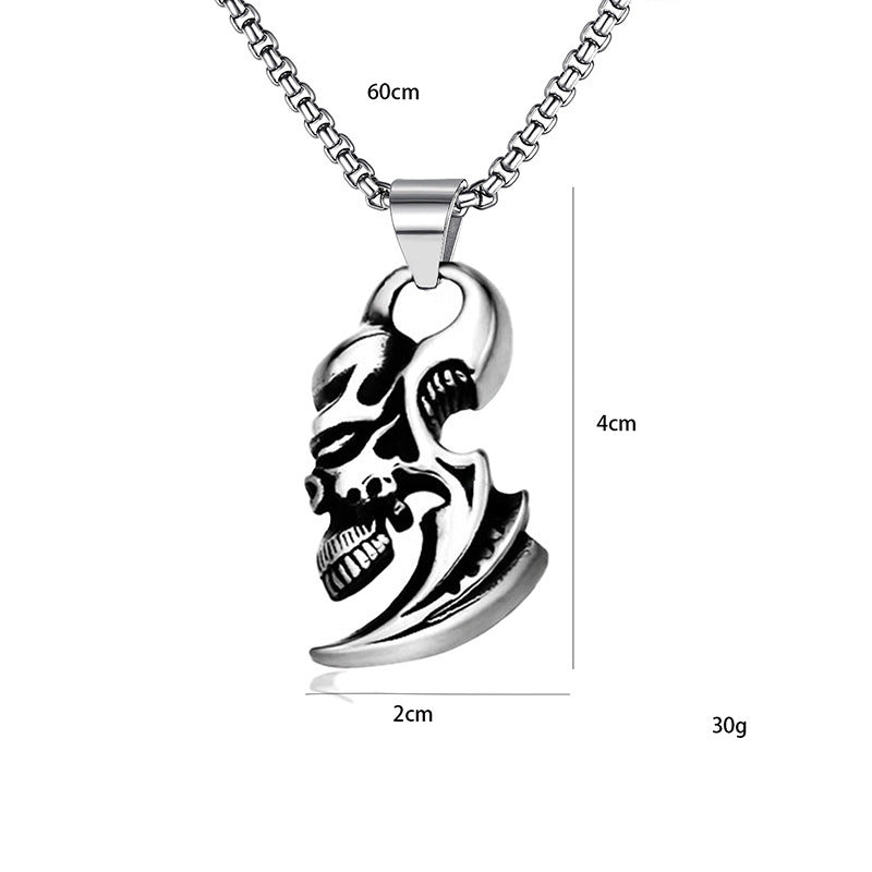 Men's Punk Titanium Steel Skull Personality Retro Domineering Necklace