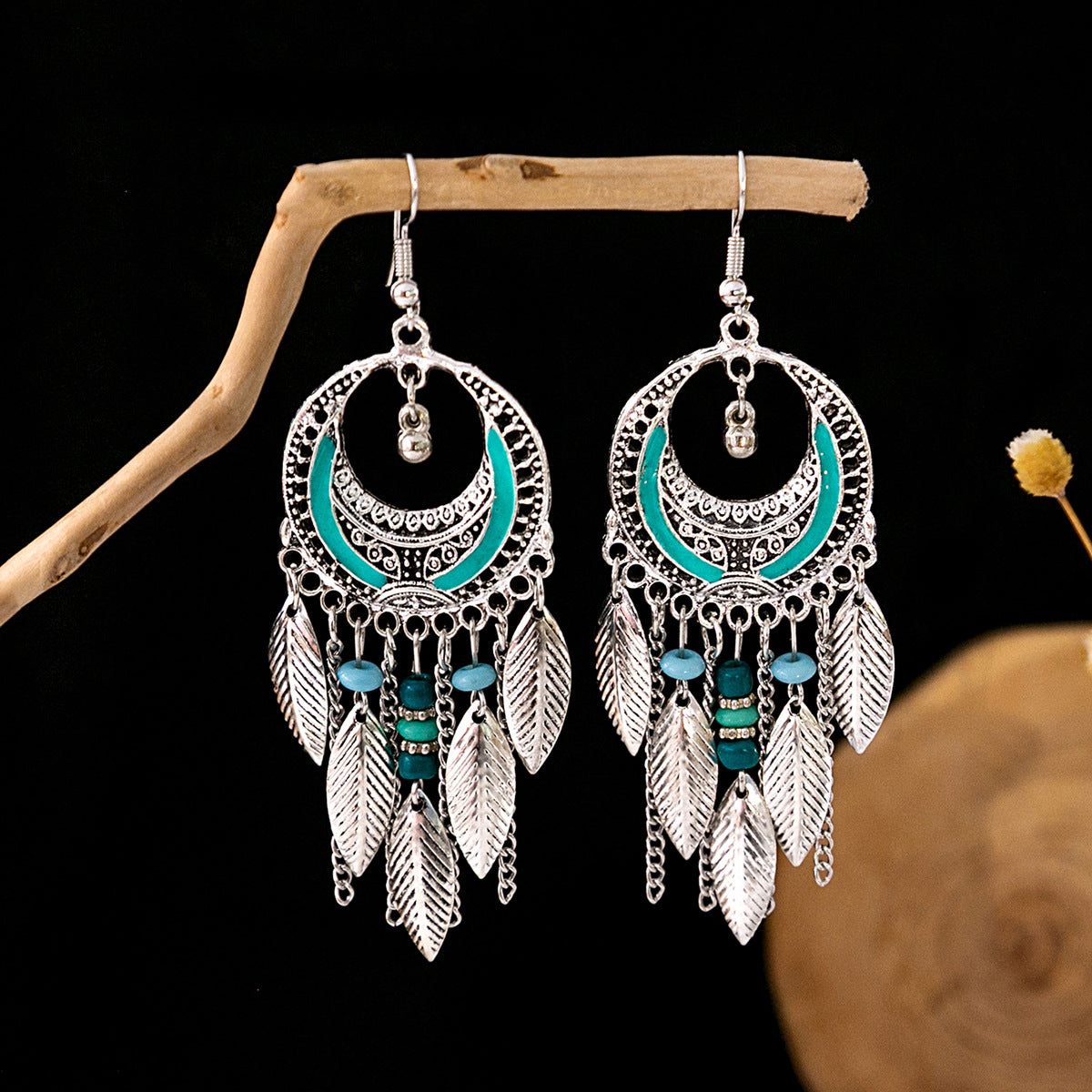 Tassel Turquoise Retro Minority Ethnic Style Earrings