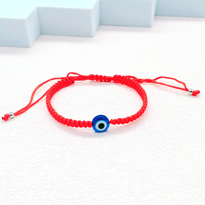 Bracelets en corde rouge, yeux bleus, diable, mauvais œil