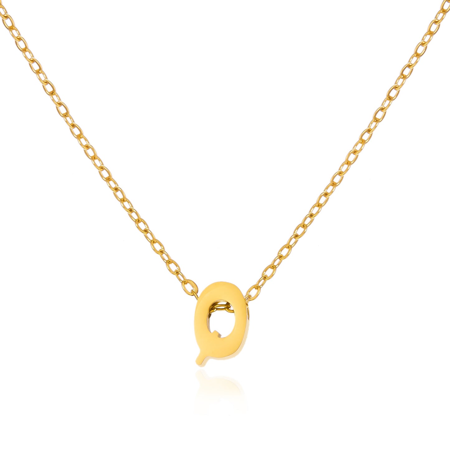 Letter Personalized Simple Stainless Steel Clavicle Pendants